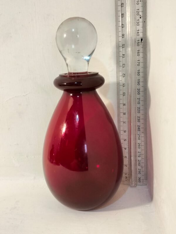 Vintage Art Glass Bottles with Clear Stoppers - Image 3