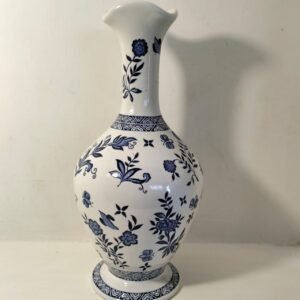 Vintage Coalport Blue and White Hand Painted Porcelain Vase.