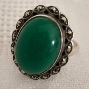 Sterling Silver Green Agate Ring
