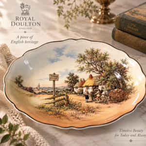 Rare Vintage Royal Doulton Oval Shaped Porcelain Bowl