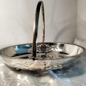 Vintage Silver Plated EPNS Footed Oval Basket