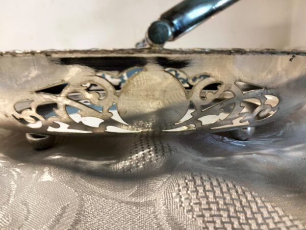 Affordable Vintage Silver Plated EPNS Footed Oval Basket - Image 3