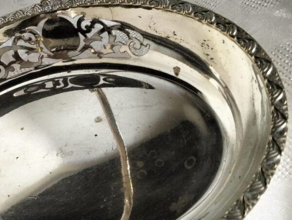 Affordable Vintage Silver Plated EPNS Footed Oval Basket - Image 2
