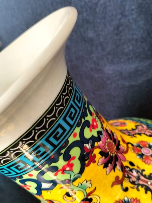 Large Famille Rose Porcelain Vase - Image 4