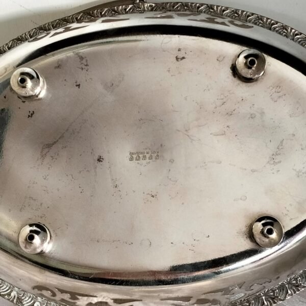 Affordable Vintage Silver Plated EPNS Footed Oval Basket - Image 4