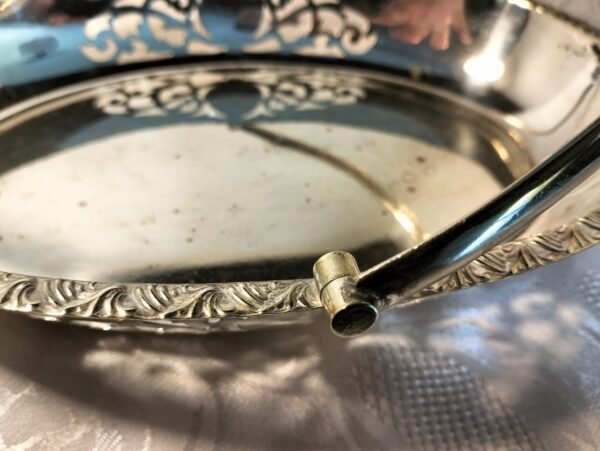 Affordable Vintage Silver Plated EPNS Footed Oval Basket - Image 5