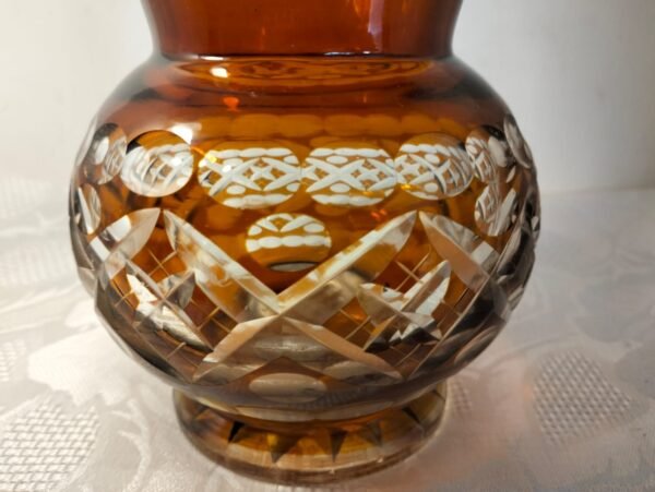 Beautiful Vintage Edwardian Bohemian Hand Cut Crystal Vase - Image 2
