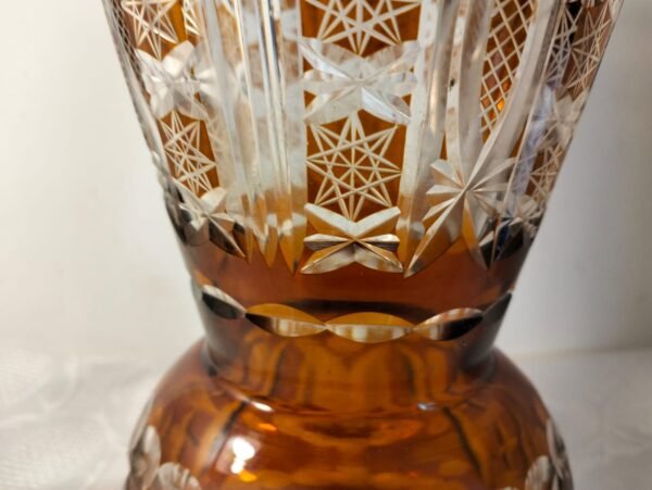 Beautiful Vintage Edwardian Bohemian Hand Cut Crystal Vase - Image 6