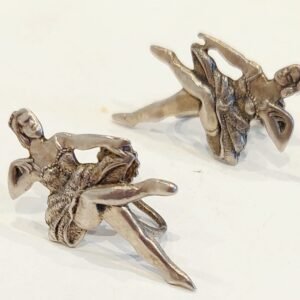 Vintage Silver Ballerina Earrings 2 Silver Ballelerina Earrings, Screw on