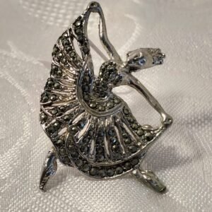 Vintage Marcasite Ballerina Brooch 1 Vintage Marcasite Ballerina Brooch