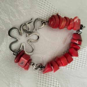 Unique Sterling Silver and Coral bracelet