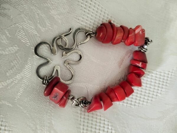 Unique Sterling Silver and Coral bracelet