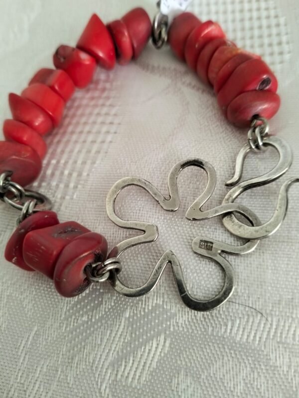 Unique Sterling Silver and Coral bracelet