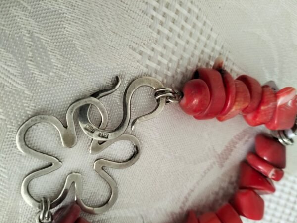 Unique Sterling Silver and Coral bracelet