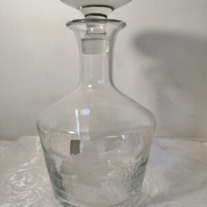 Crystal Jones Glass Etched Decanter with stopper