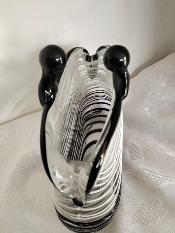 Murano Style Black and White Vase - Image 2