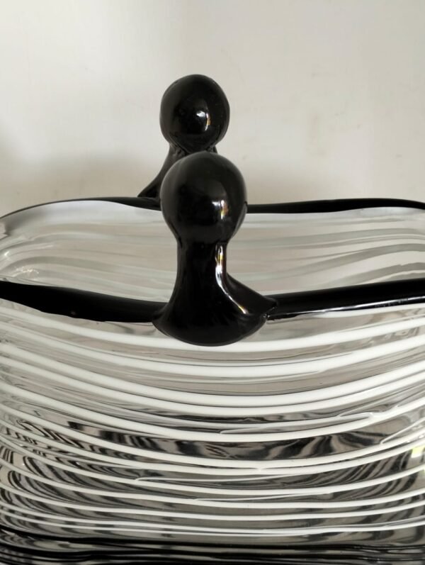 Murano Style Black and White Vase - Image 6