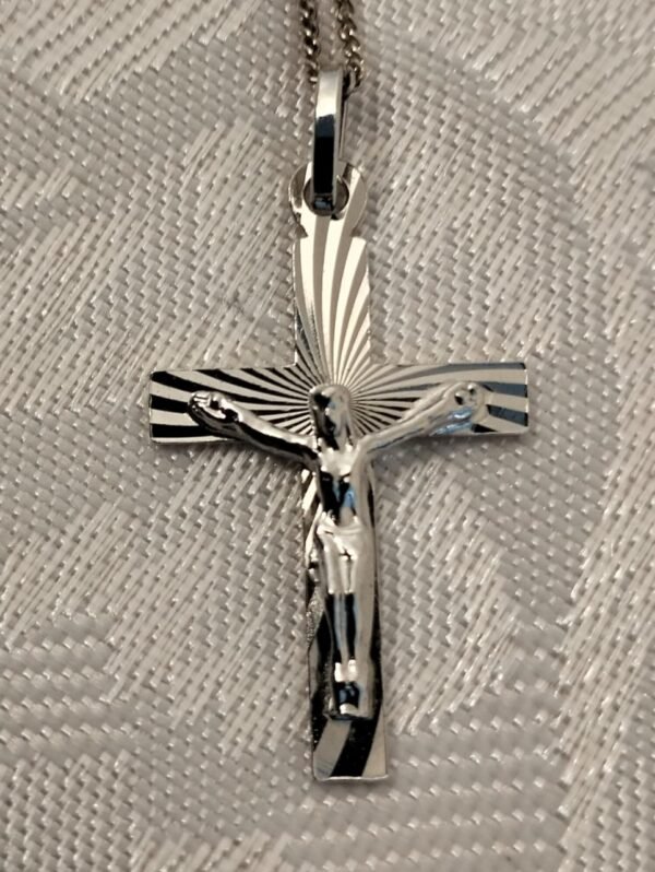 Sterling silver necklace with crucifix pendant