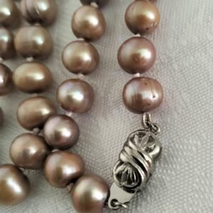 Dusty Rose Pink Freshwater Pearl Necklace 1