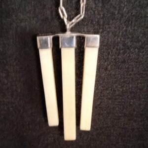 Sterling silver and Ivory Necklace 1 Sterling Silver and Vintage Ivory Necklace