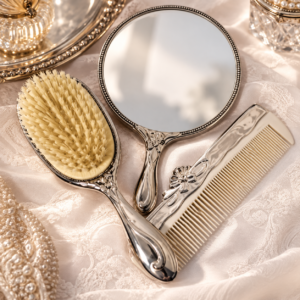 Vintage Art Nouveau 3 Piece Vanity Set