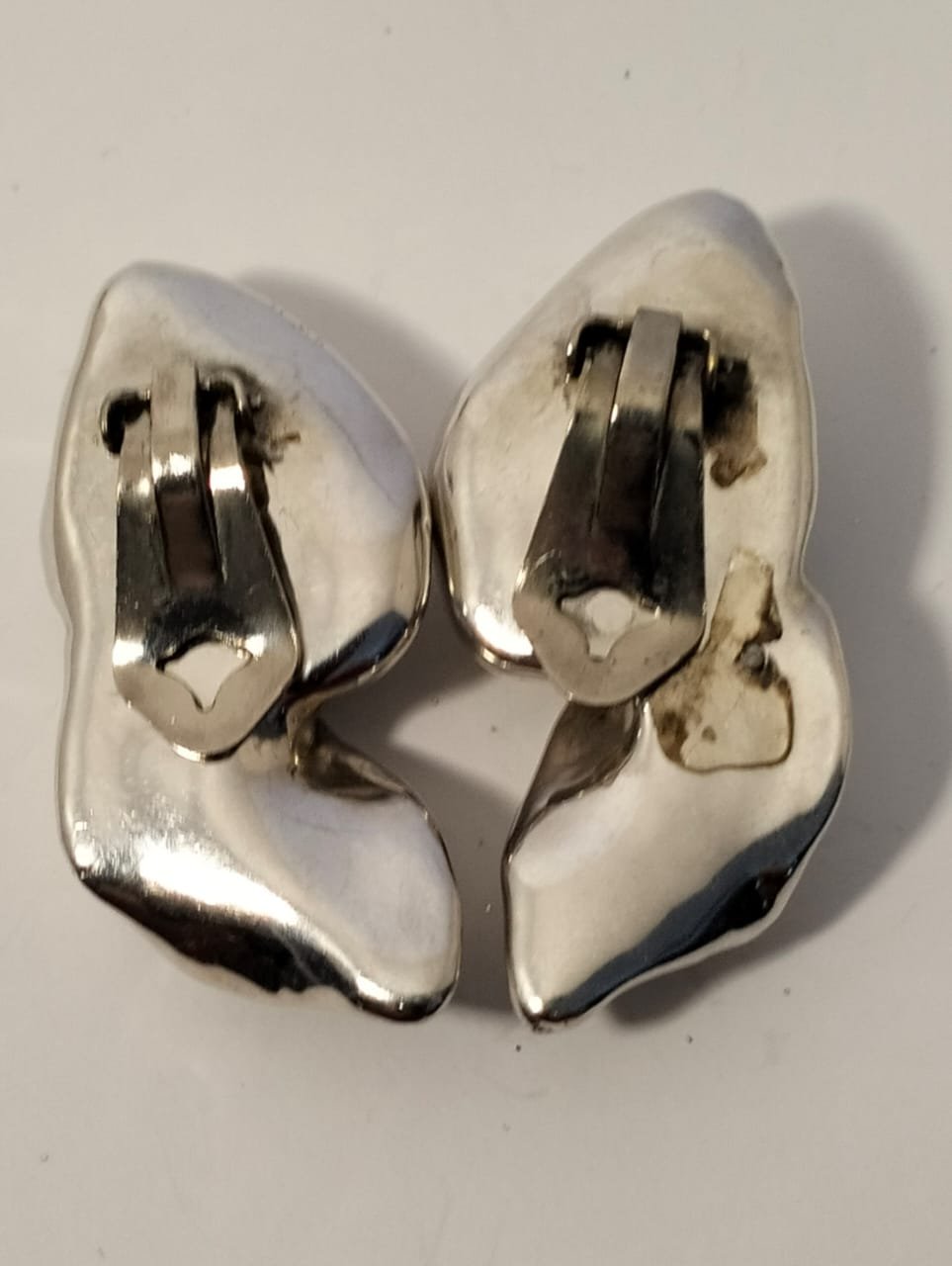Unusual Sterling Silver Clip On Earrings 2 Unusual Sterling Silver Clip On Earrings - Image 2
