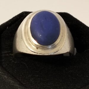 Sterling Silver Oval Blue Stone Ring 5 Sterling Silver Oval Blue Stone Ring