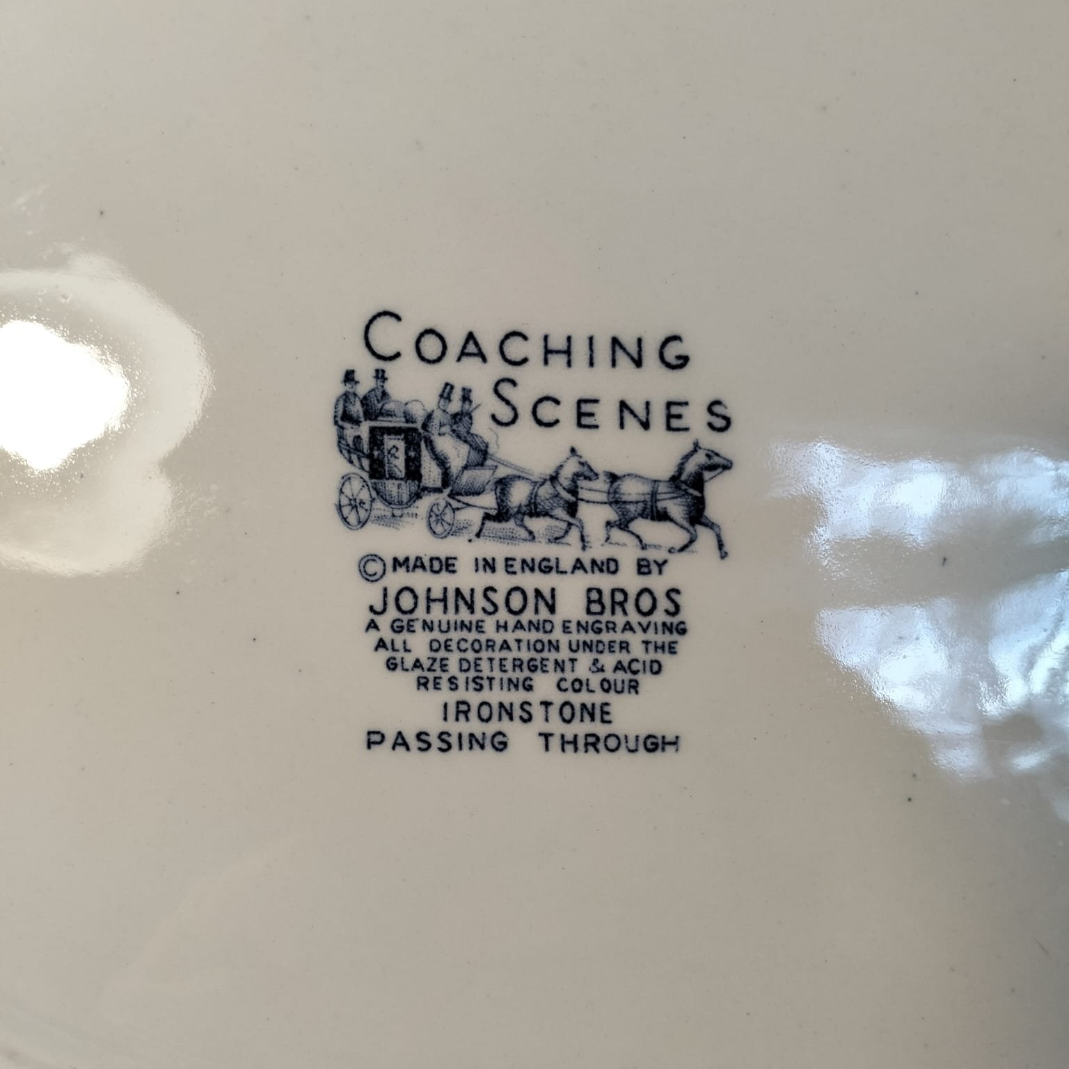 Rare Johnson Bros Blue and White Serving Platter 2 Johnson Bros Blue White Serving Platter