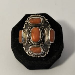 Sterling Silver Coral Ring