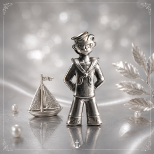 Unusual Vintage silver Sailor Sam brooch