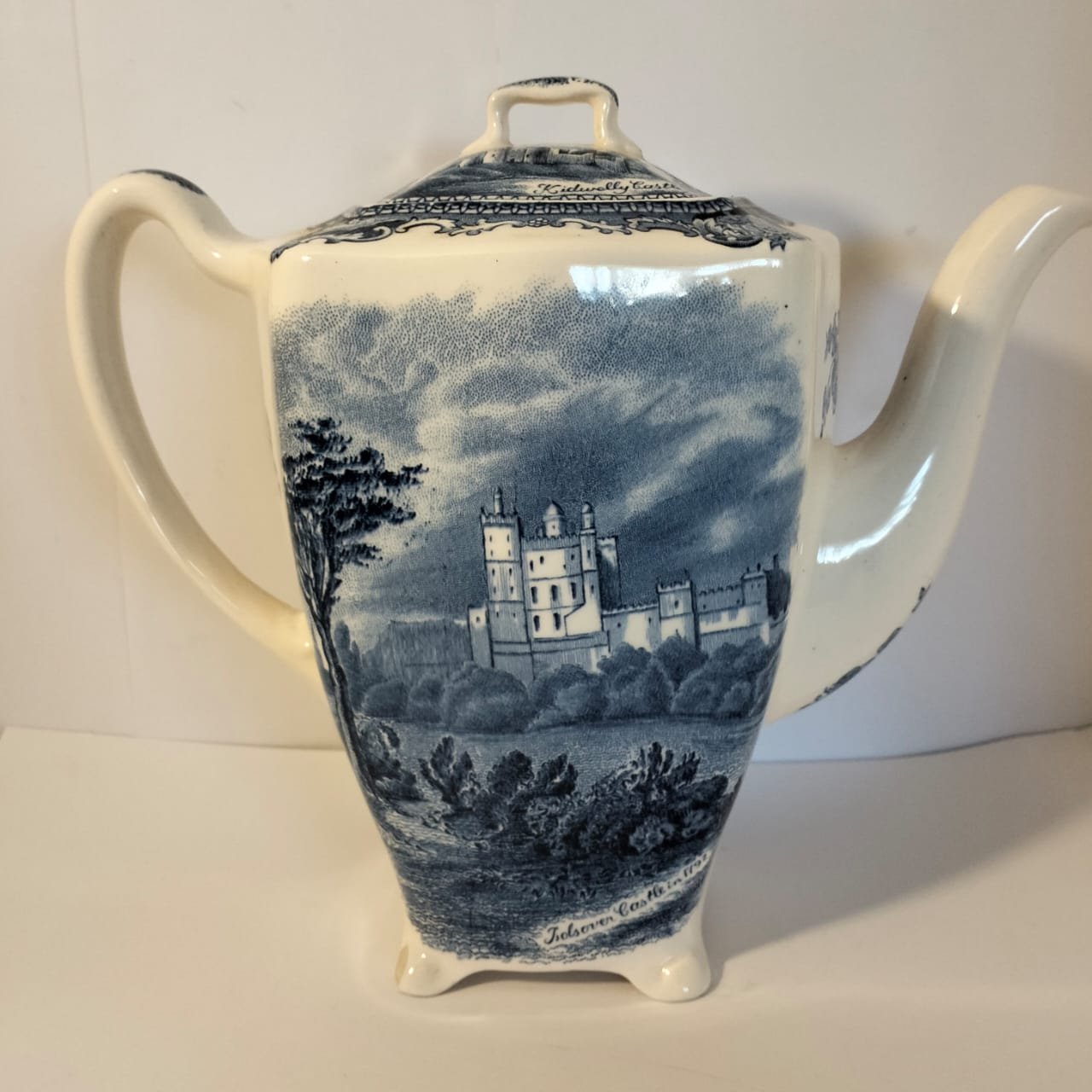 Rare Johnson Bros Blue and White Coffee Pot 1 Johnson Bros Blue and White Coffee Pot