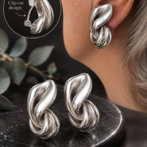 Unusual Sterling Silver Clip On Earrings