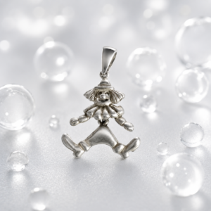 Silver Swinging Clown Pendant