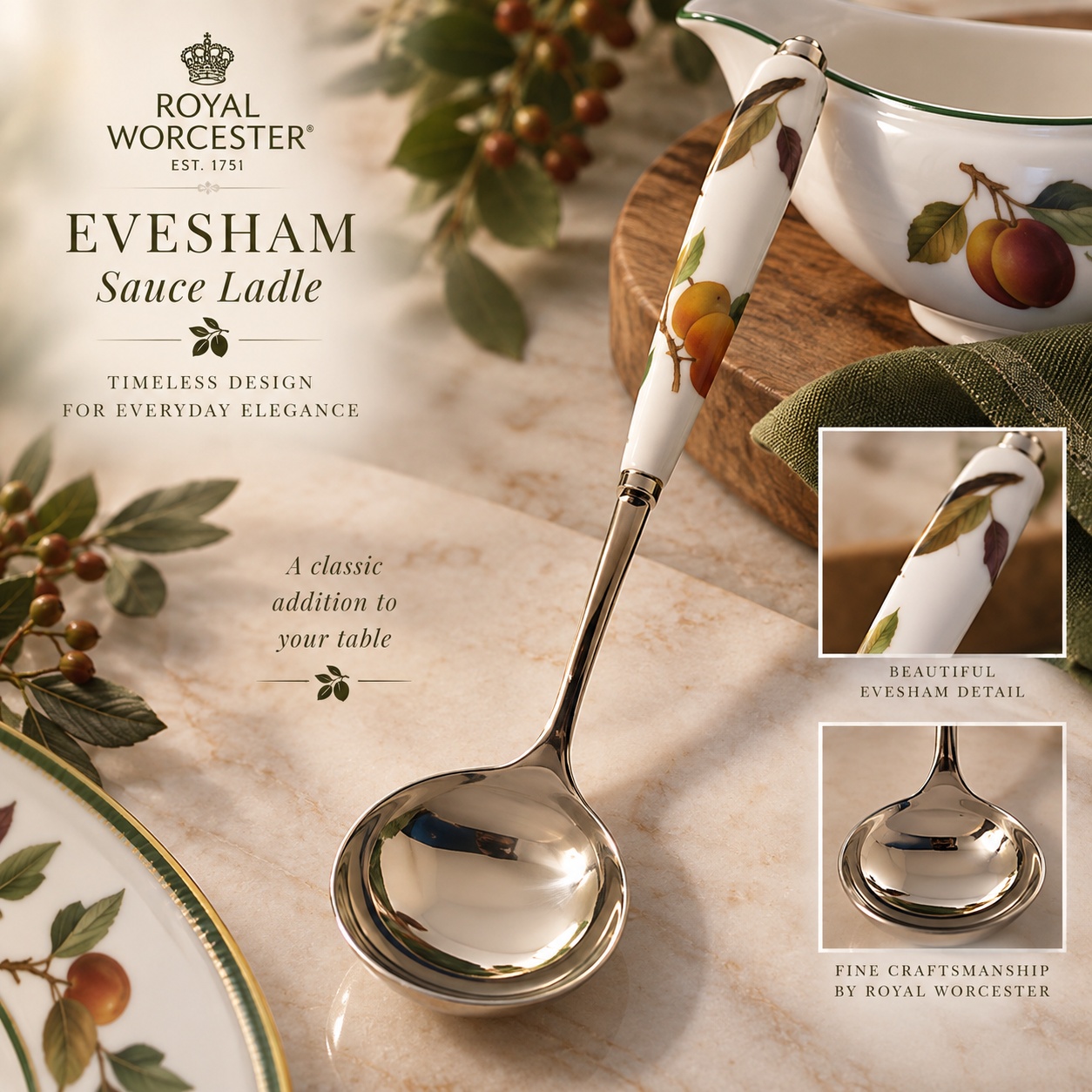 Royal Worcester EVESHAM sauce ladle 1 Royal Worcester EVESHAM sauce ladle
