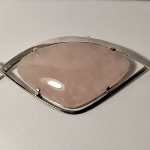 Sterling Silver Rose quartz brooch
