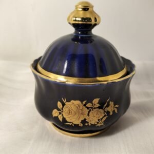 Bavarian Echt Cobalt Sugar Bowl with Lid