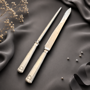 Rare Silver handled Carving Knife and Sharpening Steel