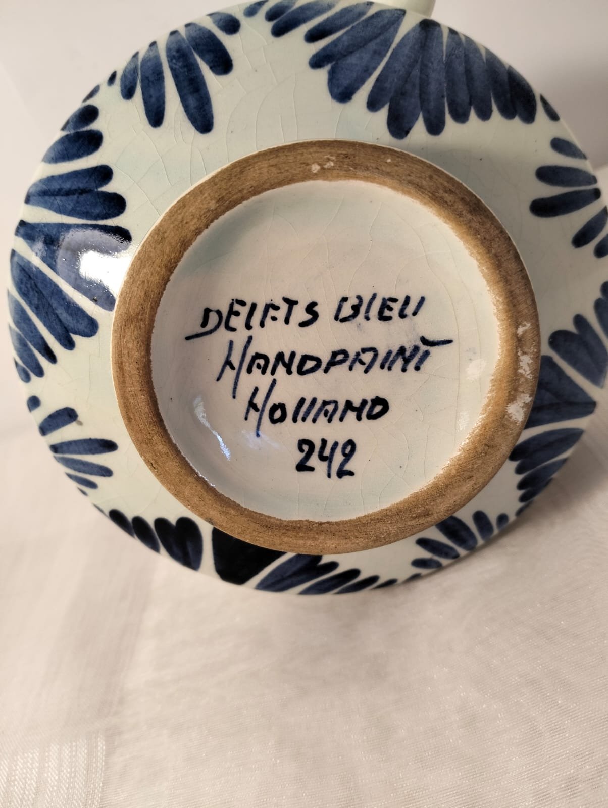 Vintage Delft Blue Hand-Painted Pitcher/Ewer 2 Vintage Delft Blue Hand-Painted Pitcher/Ewer - Image 2