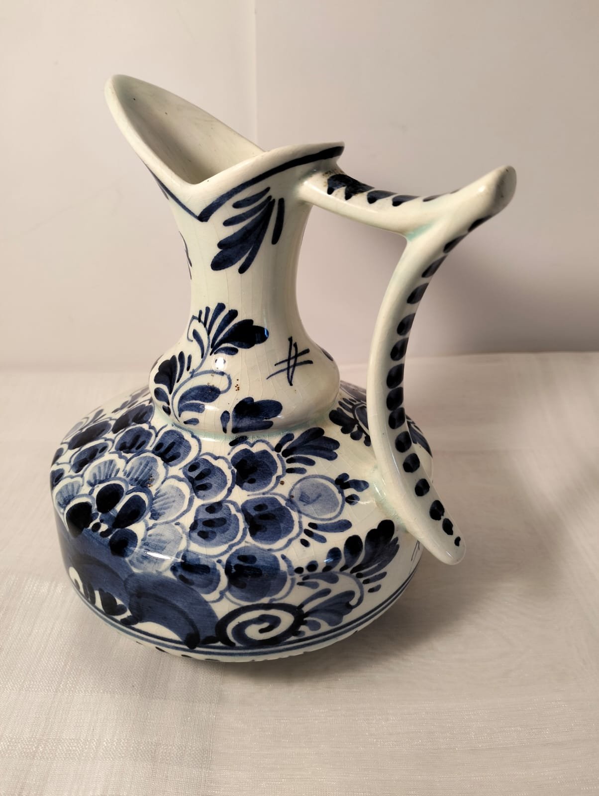 Vintage Delft Blue Hand-Painted Pitcher/Ewer 5 Vintage Delft Blue Hand-Painted Pitcher/Ewer - Image 5