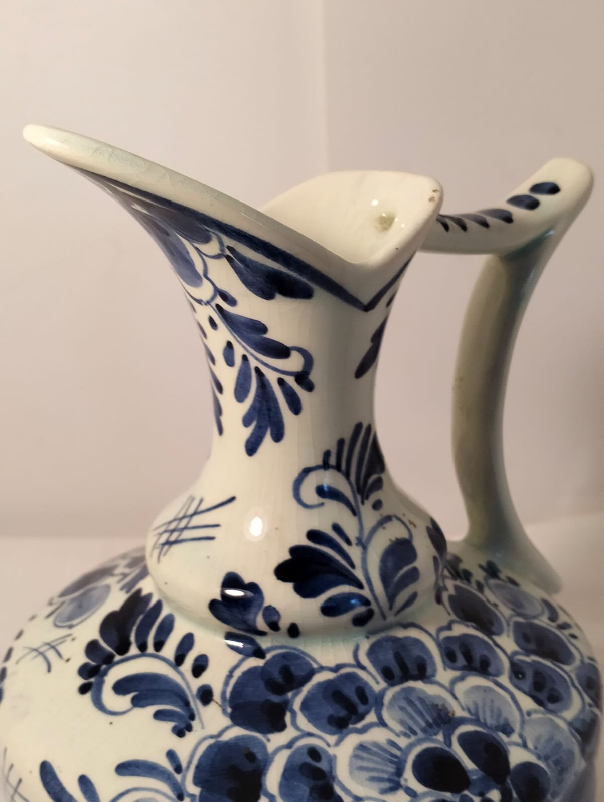 Vintage Delft Blue Hand-Painted Pitcher/Ewer 4 Vintage Delft Blue Hand-Painted Pitcher/Ewer - Image 4