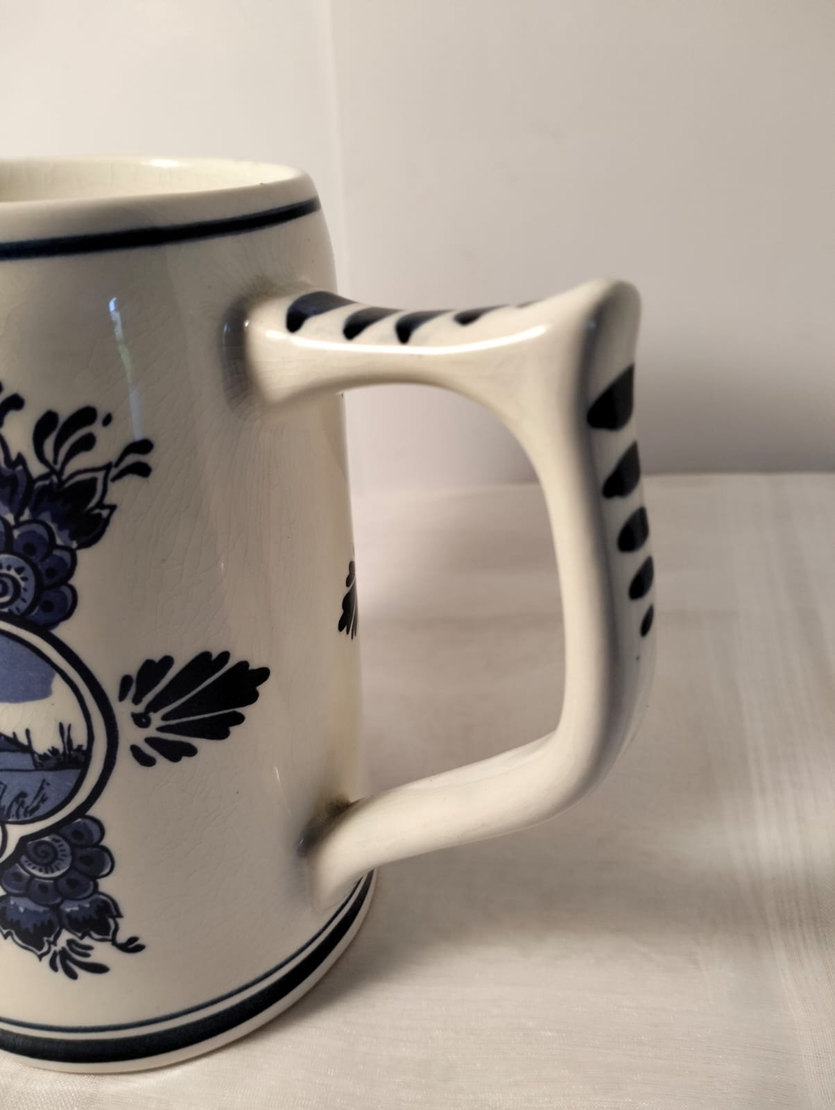 Beautiful Delft Blue Hand Painted Ceramic Beer Mug 3 Beautiful Delft Blue Hand Painted Ceramic Beer Mug - Image 3