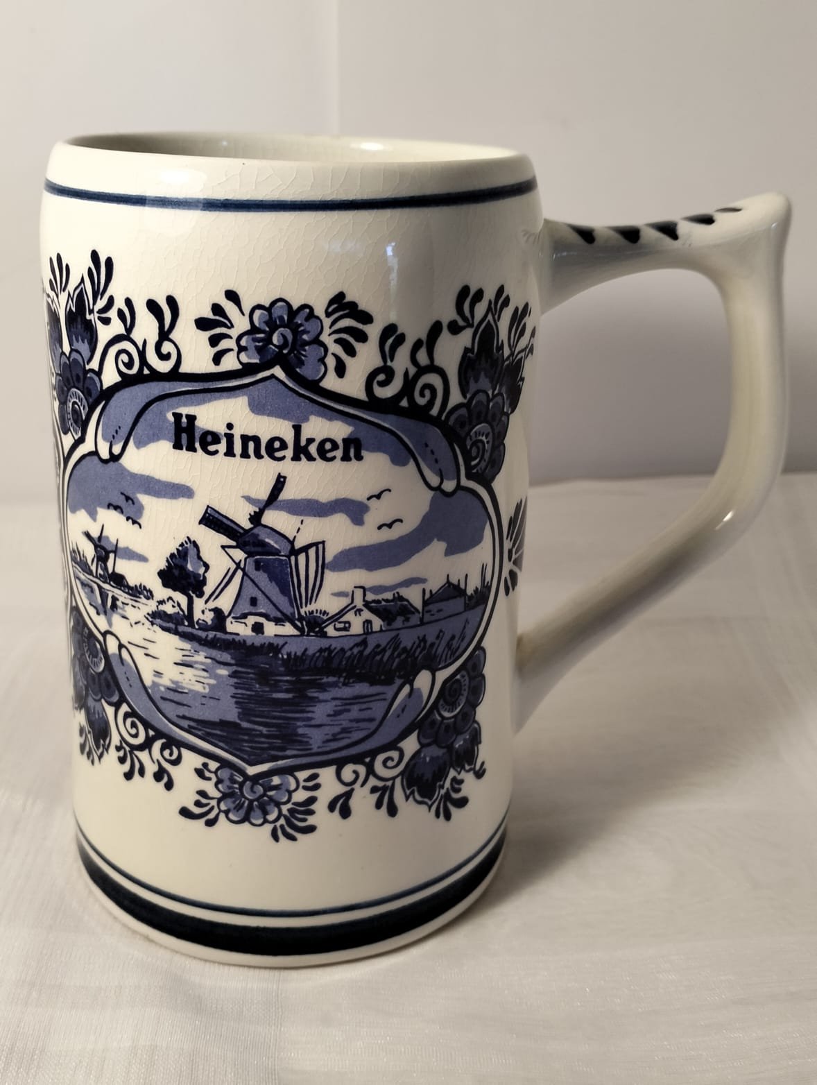 Beautiful Delft Blue Hand Painted Ceramic Beer Mug 1 Vintage Delft Blue Hand Painted Ceramic Beer Mug