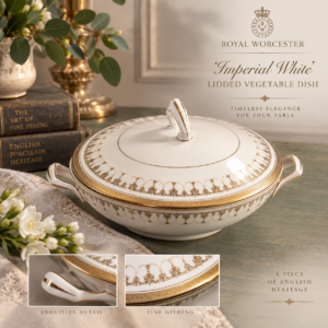 Royal Worcester ‘Imperial White' Lidded Vegetable Dish