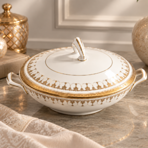 Royal Worcester ‘Imperial White' Lidded Vegetable Dish