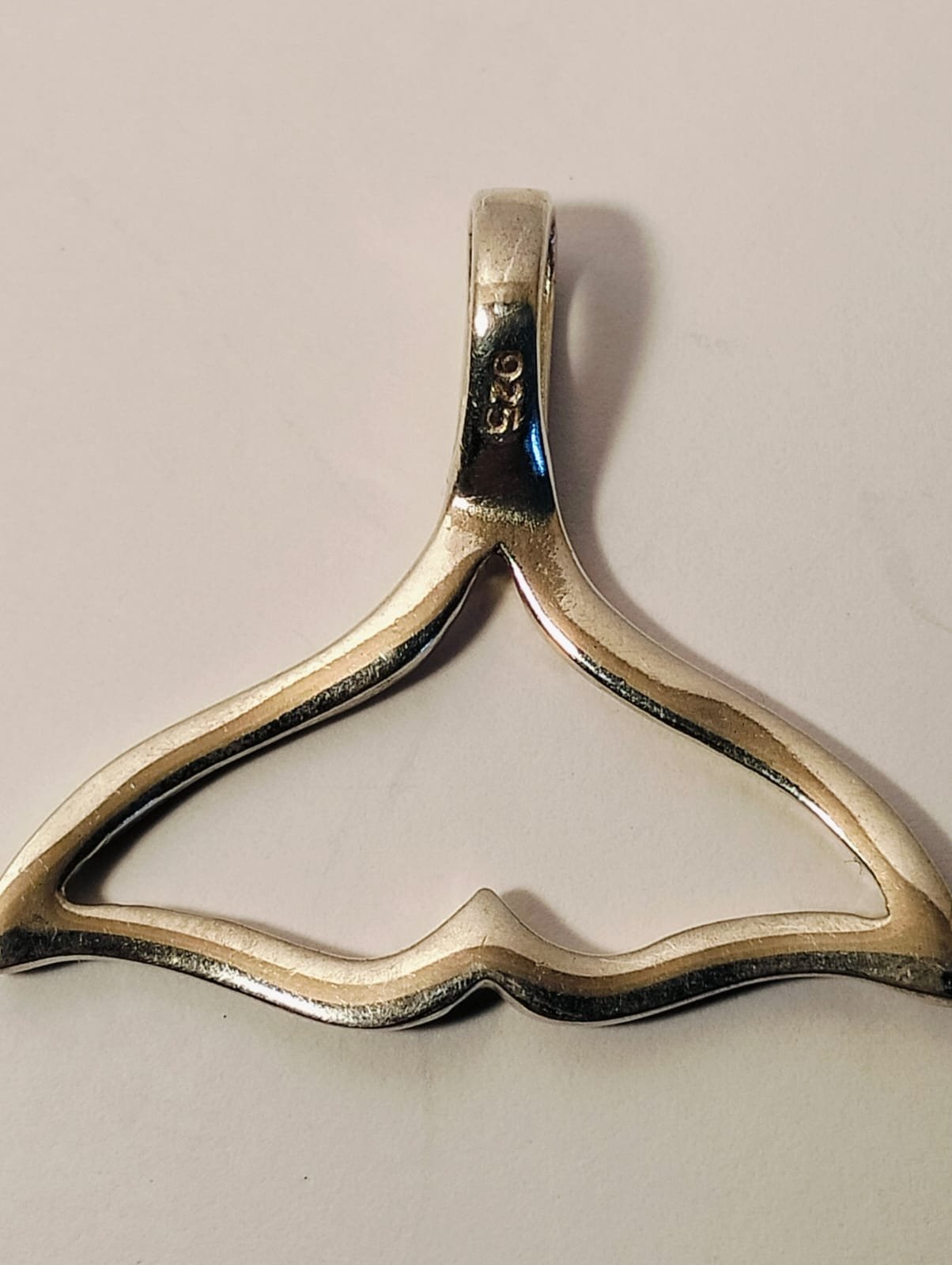 Sterling Silver Whale Tail Pendant 2 Sterling Silver Whale Tail Pendant - Image 2