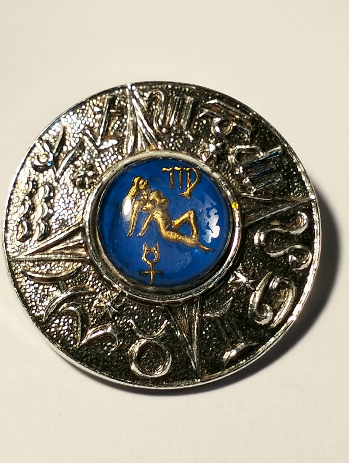 Attractive Vintage Virgo Zodiac Astrology Brooch 2 Attractive Vintage Virgo Zodiac Astrology Brooch - Image 2