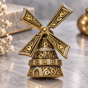 Vintage Ornate Two Tone Windmill Brooch
