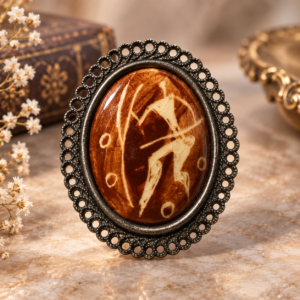 Vintage Reverse Carved Cameo Style Brooch