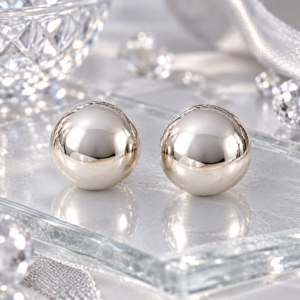 Sterling Silver Round Ball Earrings
