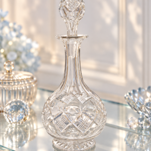 Bohemian Diamond Cut Crystal Decanter